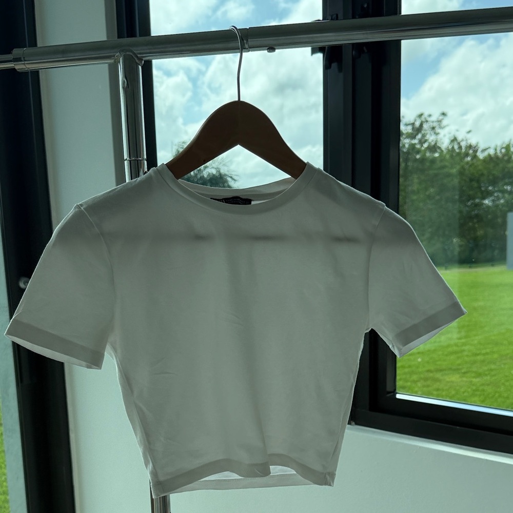 Zara White Women's Crop Top Jersey